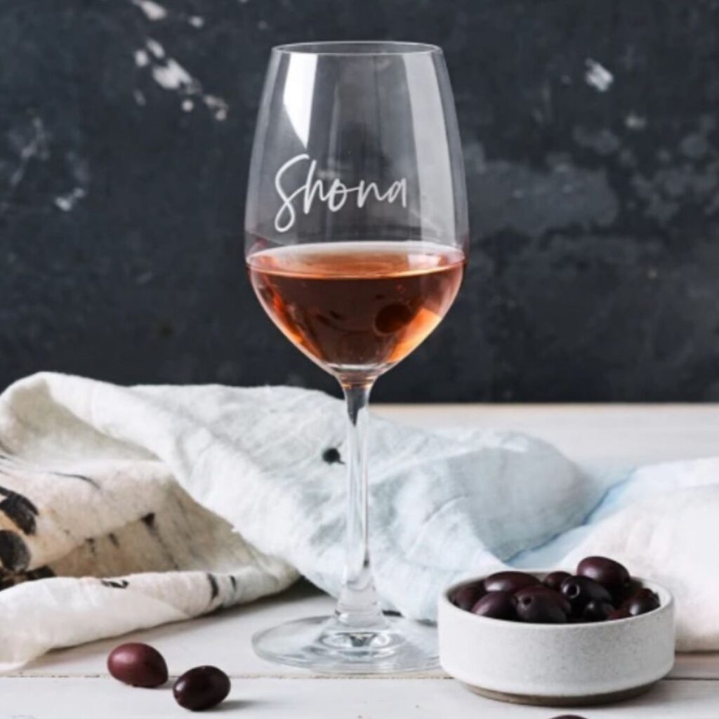 PERSONALISED, HAND-ENGRAVED WINE GLASS, Hard to Find