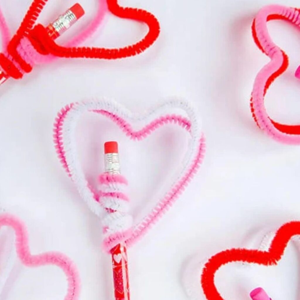 Heart pencil toppers