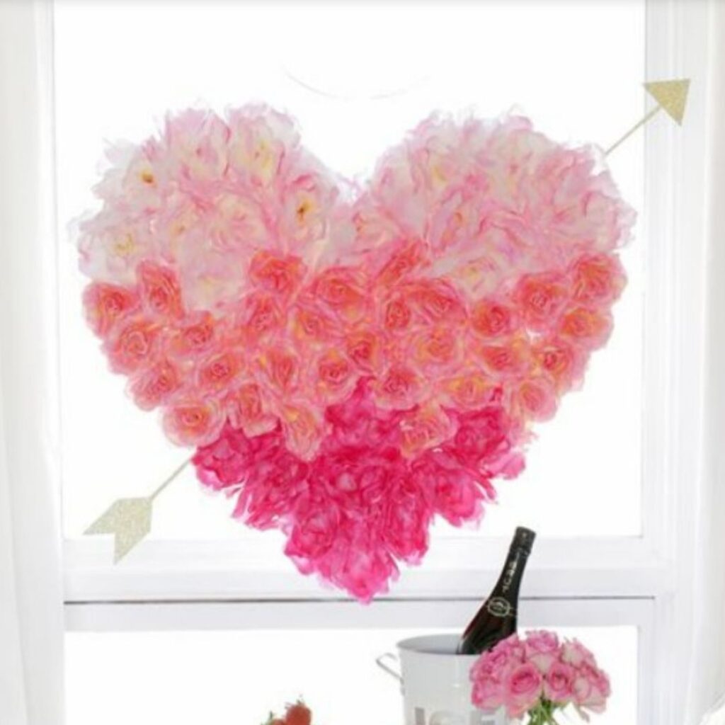 Hanging flower heart