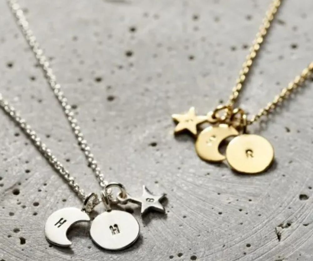 Personalised Sun Moon & Star necklace