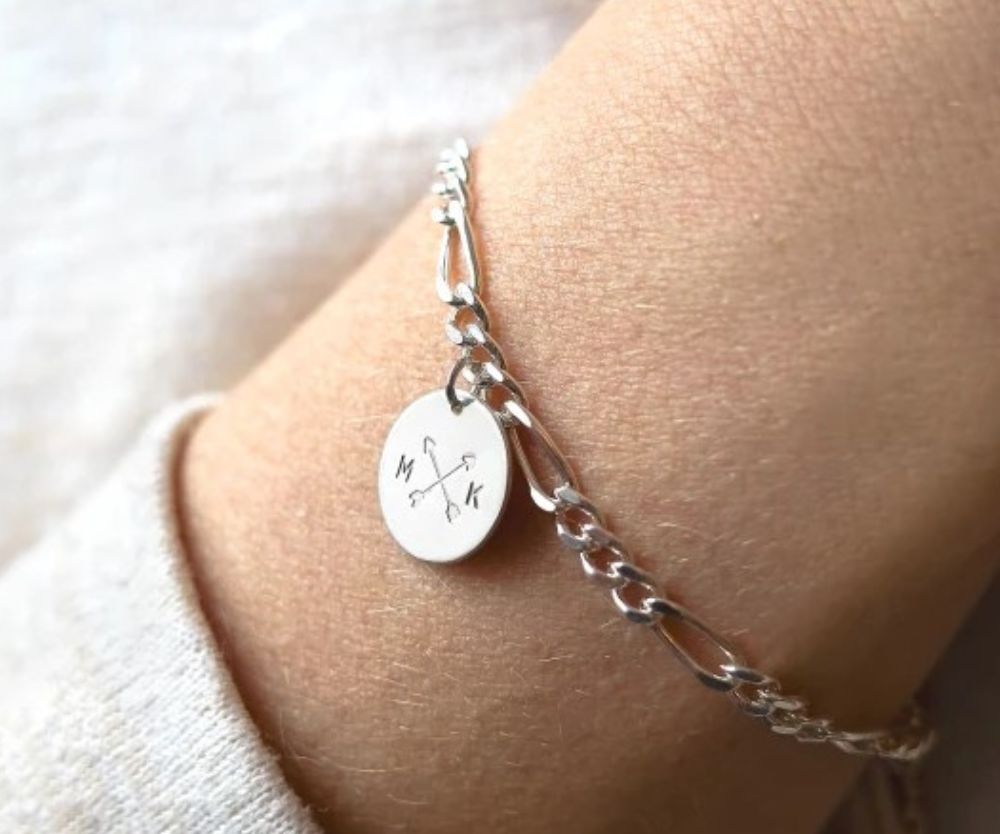 Personalised Sterling Silver Friendship Bracelet