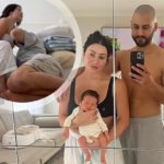 Ouch! Michael Brunelli helps Martha Kalifatidis with a common new mum problem