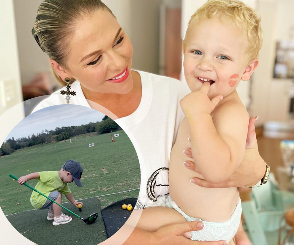 Little bogey man: The Bachelor’s Tara Pavlovic shares son Paddy’s crazy golf skills