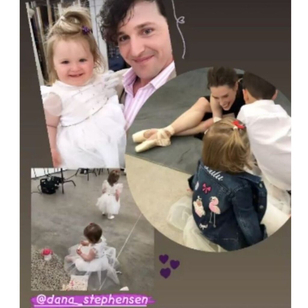 Lachy Wiggle Gillespie and his twin girls at Dana Stephensen's ballet