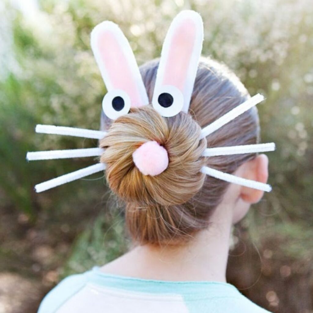 Bunny Bun easter hair idea