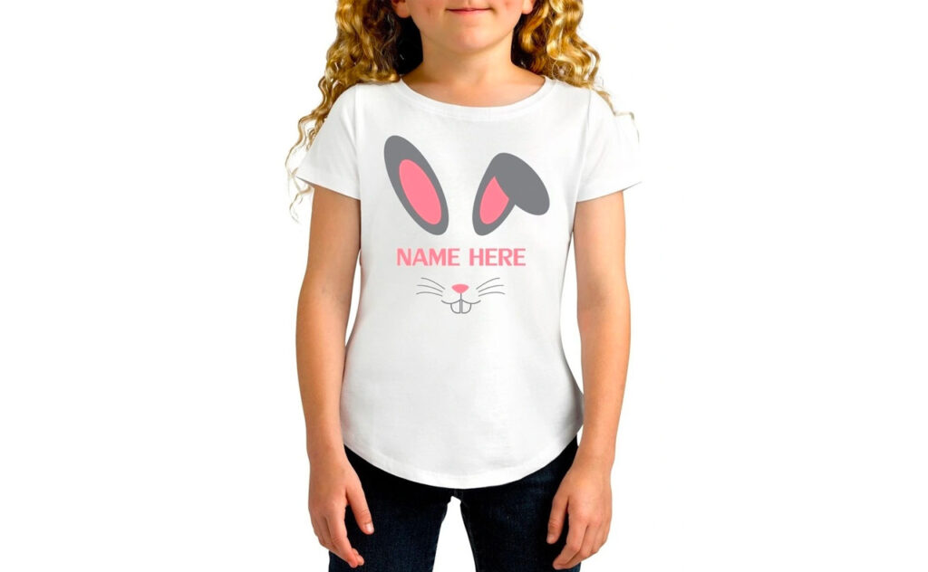 Girl's Easter Bunny Personalised Cotton T Shirt