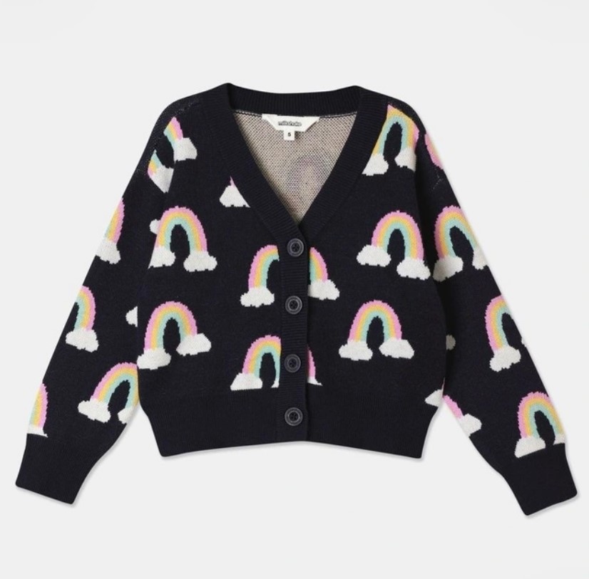 Milkshake Rainbow Cropped Cardigan in Navy from Myer
