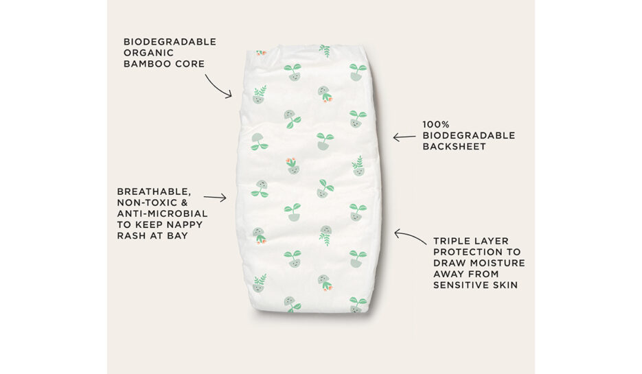 Tooshies Eco Nappies with Organic Bamboo Size 1 Newborn 3-5kg, 52 Pack