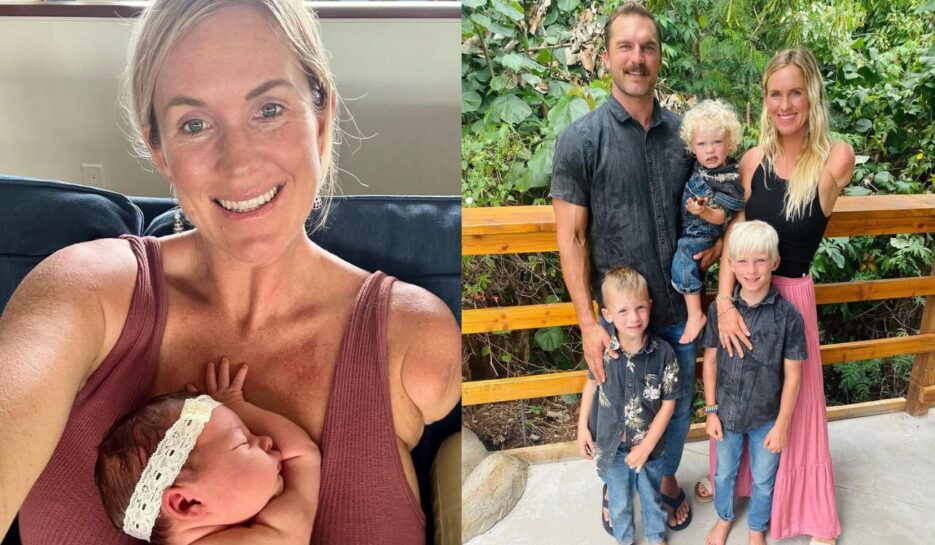 Bethany Hamilton with her newborn daughter Alaya