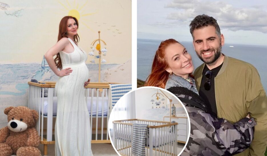 Lindsay Lohan with husband showing off son's nursery