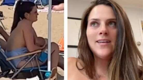 Mum shamed for breastfeeding in public video