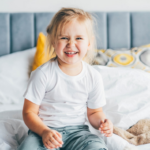 Daylight saving: Toddler girl laughing