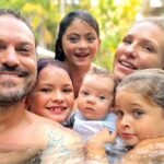 Brian Austin Green and Sharna Burgess with four of their kids