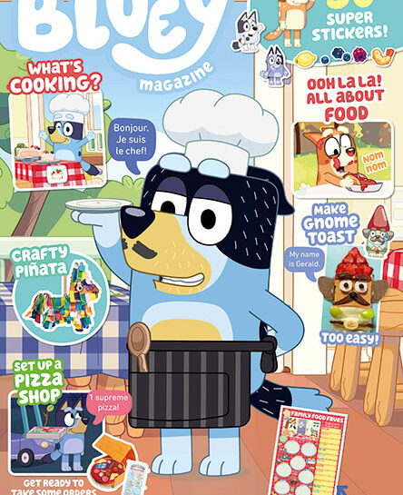 Bluey magazine with Bandit on the cover wearing a chef's outfit
