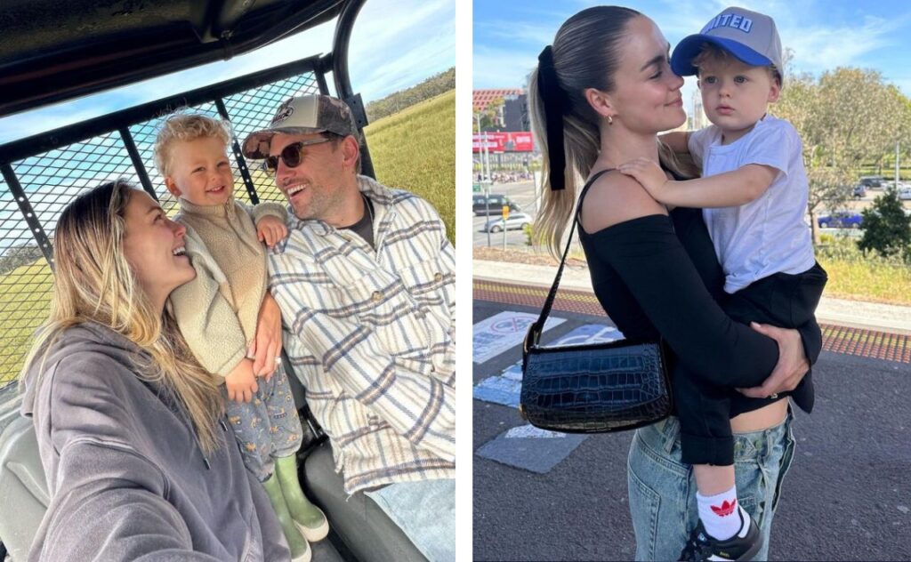 Steph Claire Smith with her husband Josh Miller and son Harvey