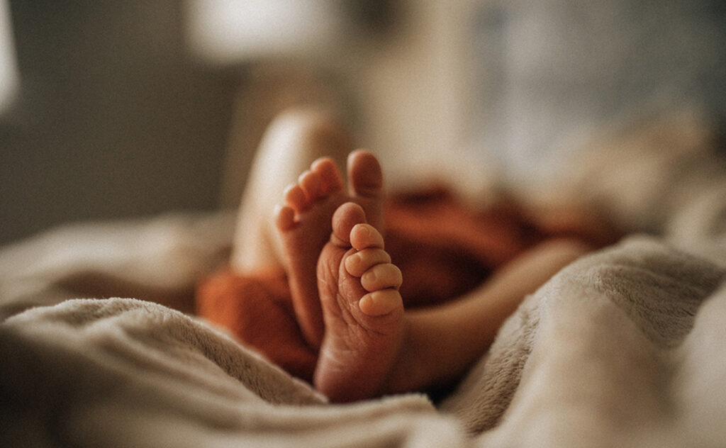 Closeup of a Newborn Baby's Feet