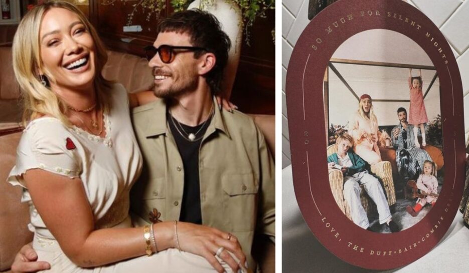 Hilary Duff and Matthew Koma pregnancy announcement Christmas card