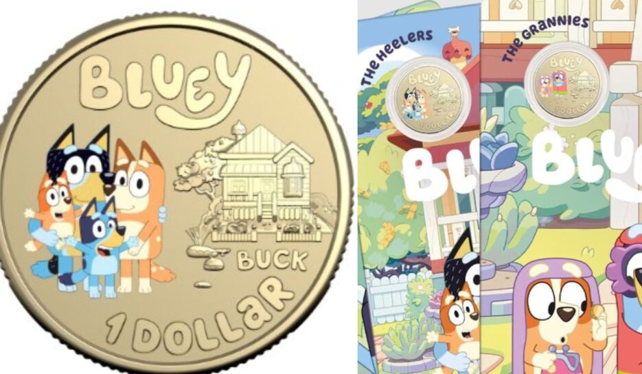 Three different Bluey Dollarbucks collectible coins
