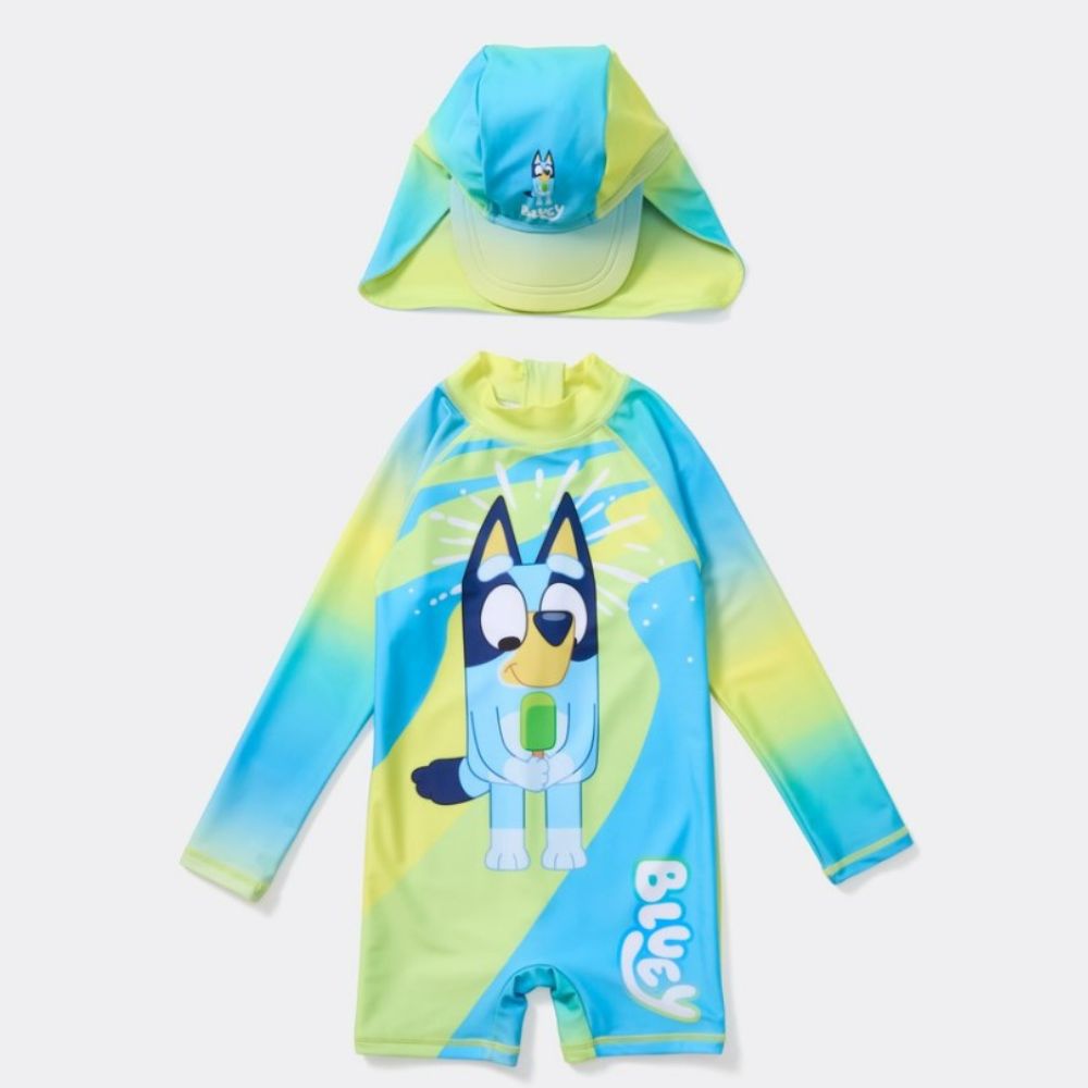 Bluey Kids Paddlesuit & Hat Set