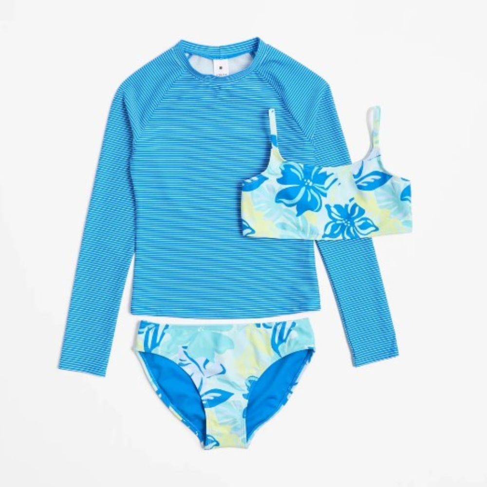 Tropical Stripe Swim 3 Piece Set