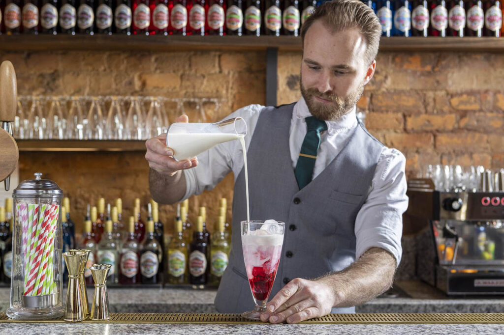 Old fashioned server at Bilson’s Soda Bar, Beechworth