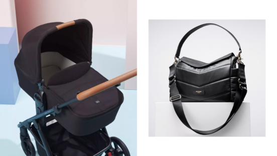 Milly and Coup pram, and a Storksak nappy bag