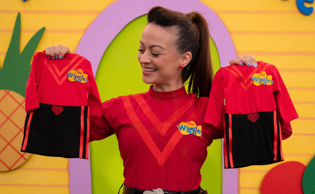 Red Wiggle Caterina Mete twins announcement image