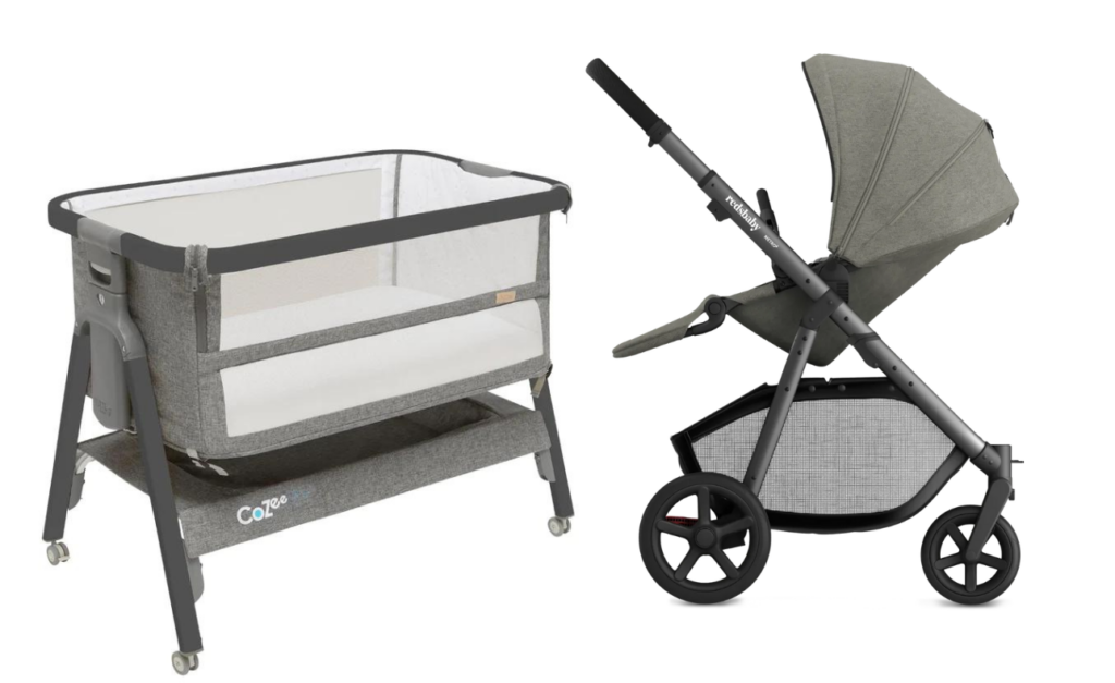 Grey CoZee basinet from il Tutto; Redsbaby METRO5 pram