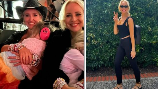 Carrie Bickmore and Fifi Box with daughters at Taylor Swift concert