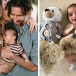 Lisa Messenger with partner, baby and dog