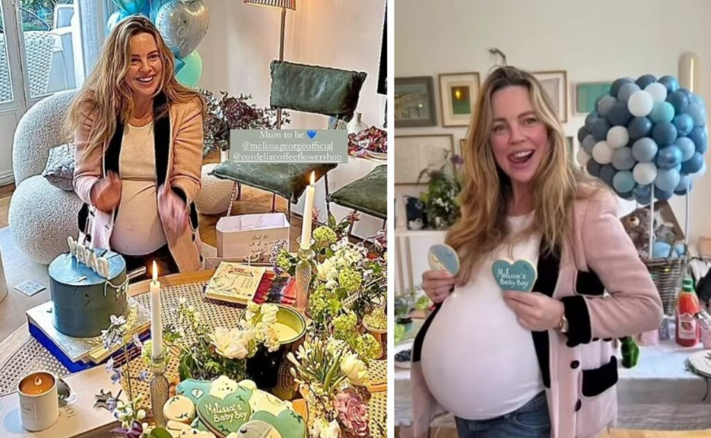 Melissa George reveals baby's gender at her baby shower in France