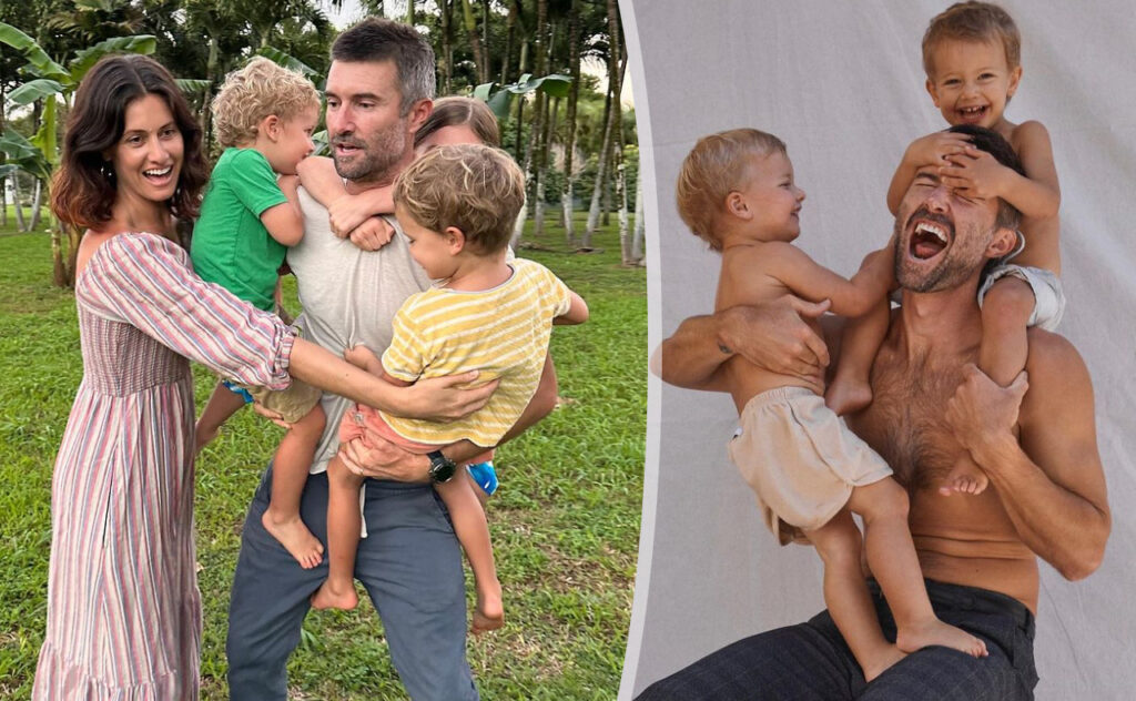 Brandon and Cayley Jenner playing with children outside