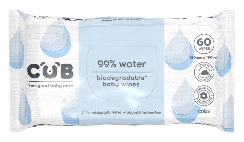 CUB Biodegradable Water Wipes 60 Pack
