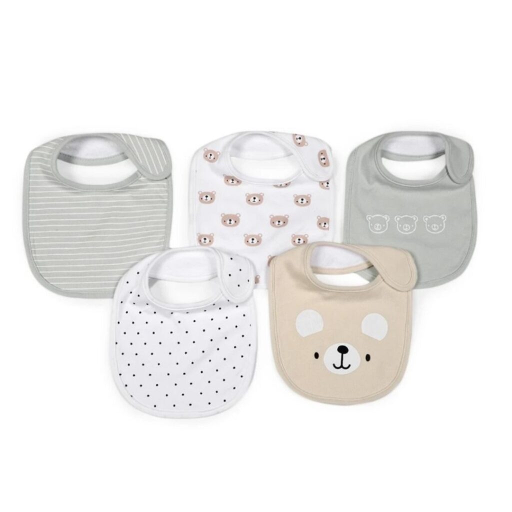 5 Pack Bibs, Bear - Anko