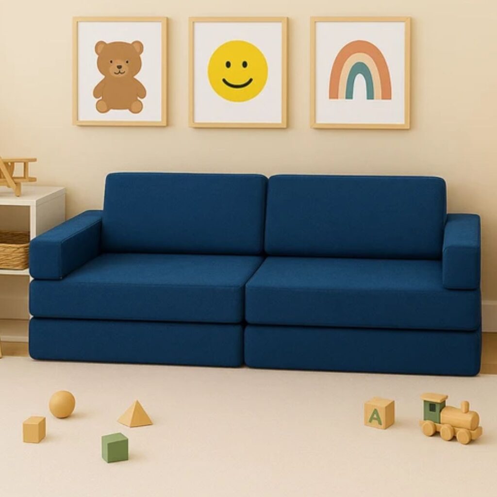 Ovela 14 Piece Modular Double Kids Play Sofa (Ocean Blue)