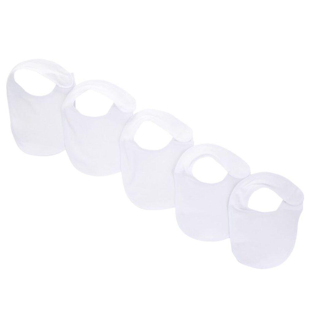 Dymples Newborn Bibs 5 Pack - White - Size One Size, Big W $6