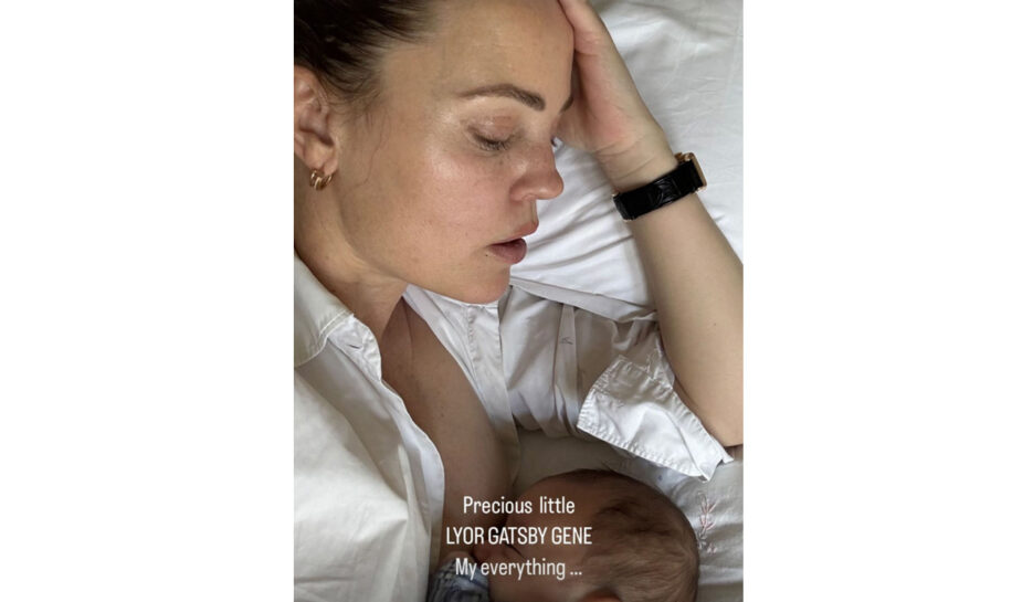 Melissa George Breastfeeding son Lyor.