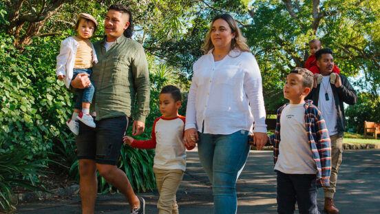 Family walking through the grounds of Auckland zoo