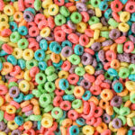 Cereal background. Colorful breakfast food