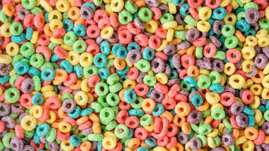 Cereal background. Colorful breakfast food