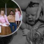 Hilary Duff, Matthew Koma and children with newborn pic