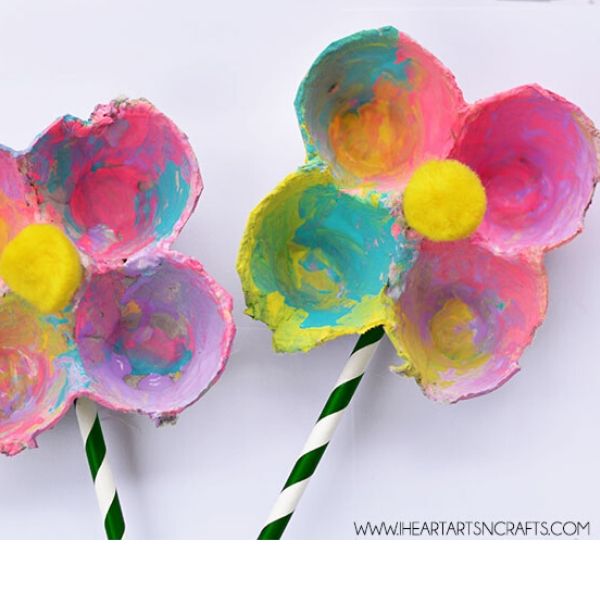 Egg carton flower