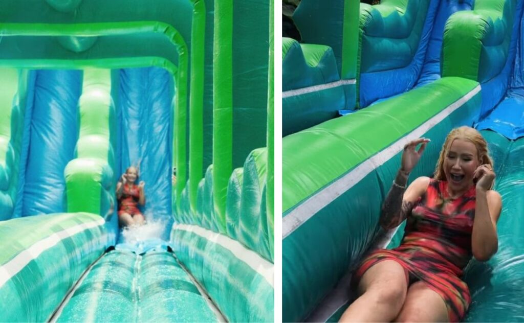 Iggy Azalea throws son a Bluey-themed birthday party with a waterslide