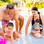 Family of four enjoy Novotel Cairns Oasis Resort pool