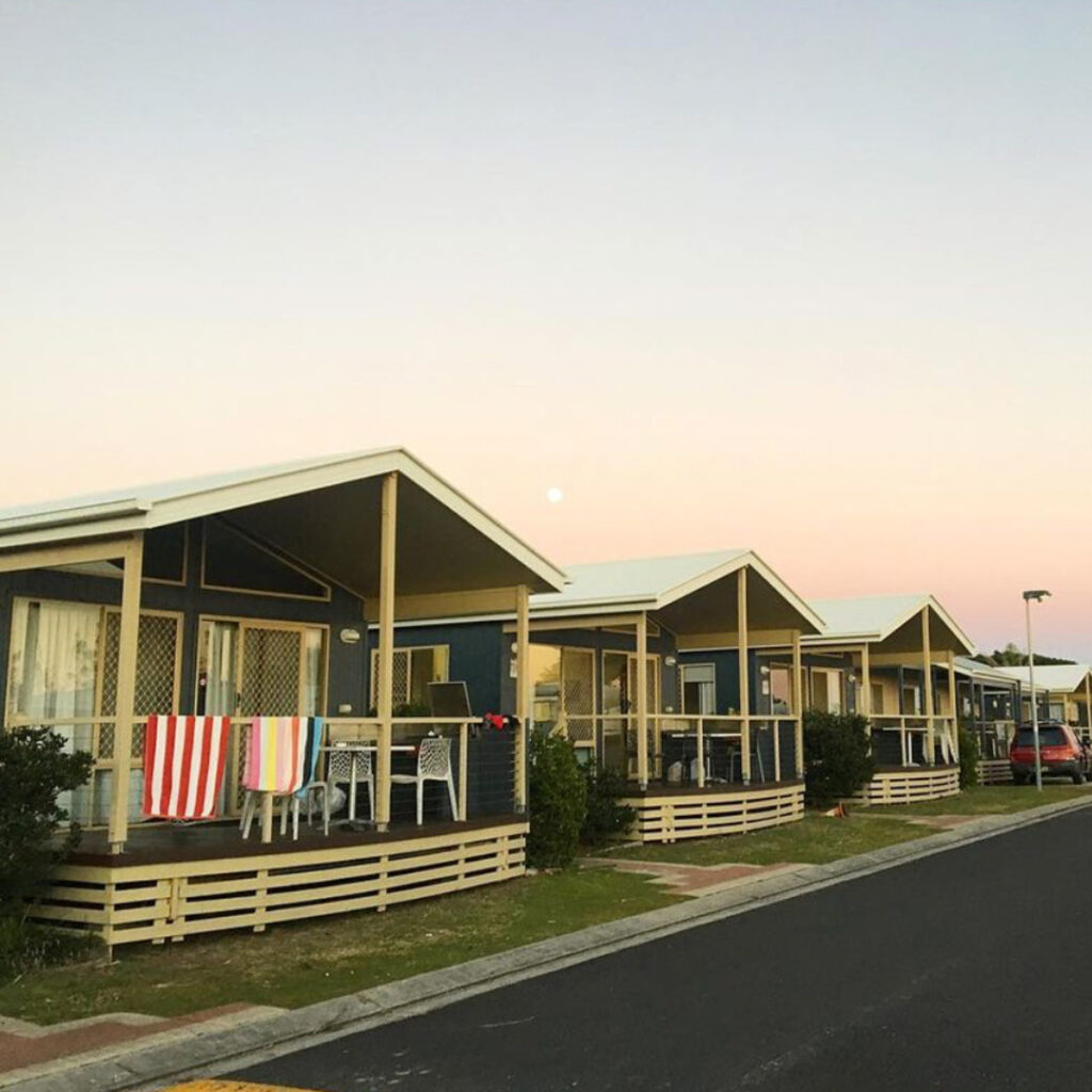 First sun caravan park at sunrise