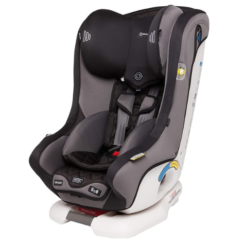 Side-angled view of InfaSecure Achieve Premium Convertible Car Sear for ages 0 to 8 years