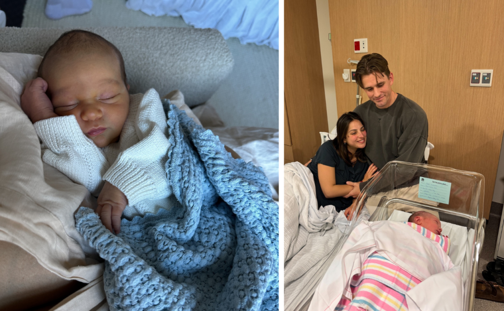 Jade Tunchy and Lachie Brycki with their newborn son Fletcher Ted