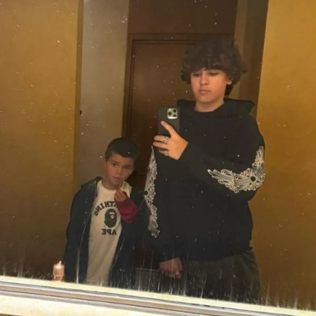 Two of Kris Jenner's grandchildren: Mason Disick with his brother Reign