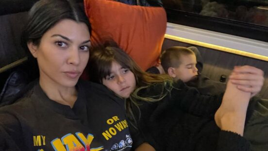 Kourtney Kardashian with two of her children