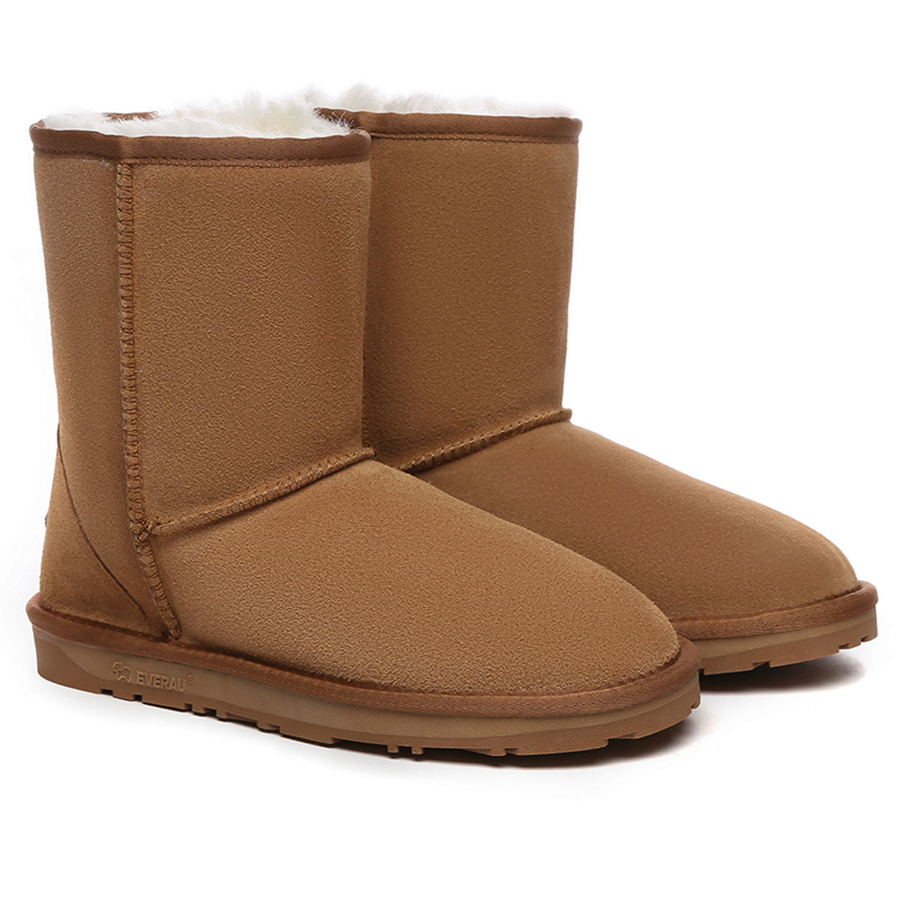 EVERAU® UGG Boots Sheepskin Wool Mid Calf Short Classic Suede
